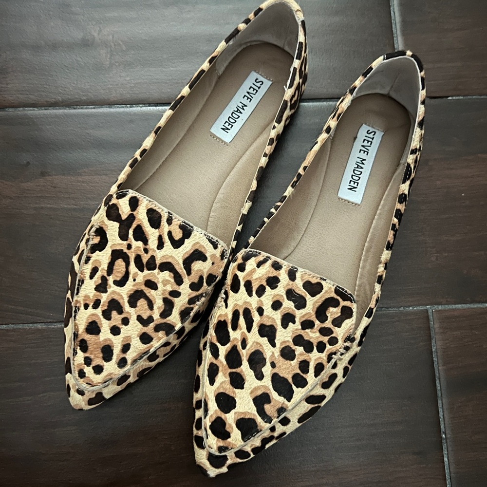 Steve Madden Leopard Print Feather Loafer